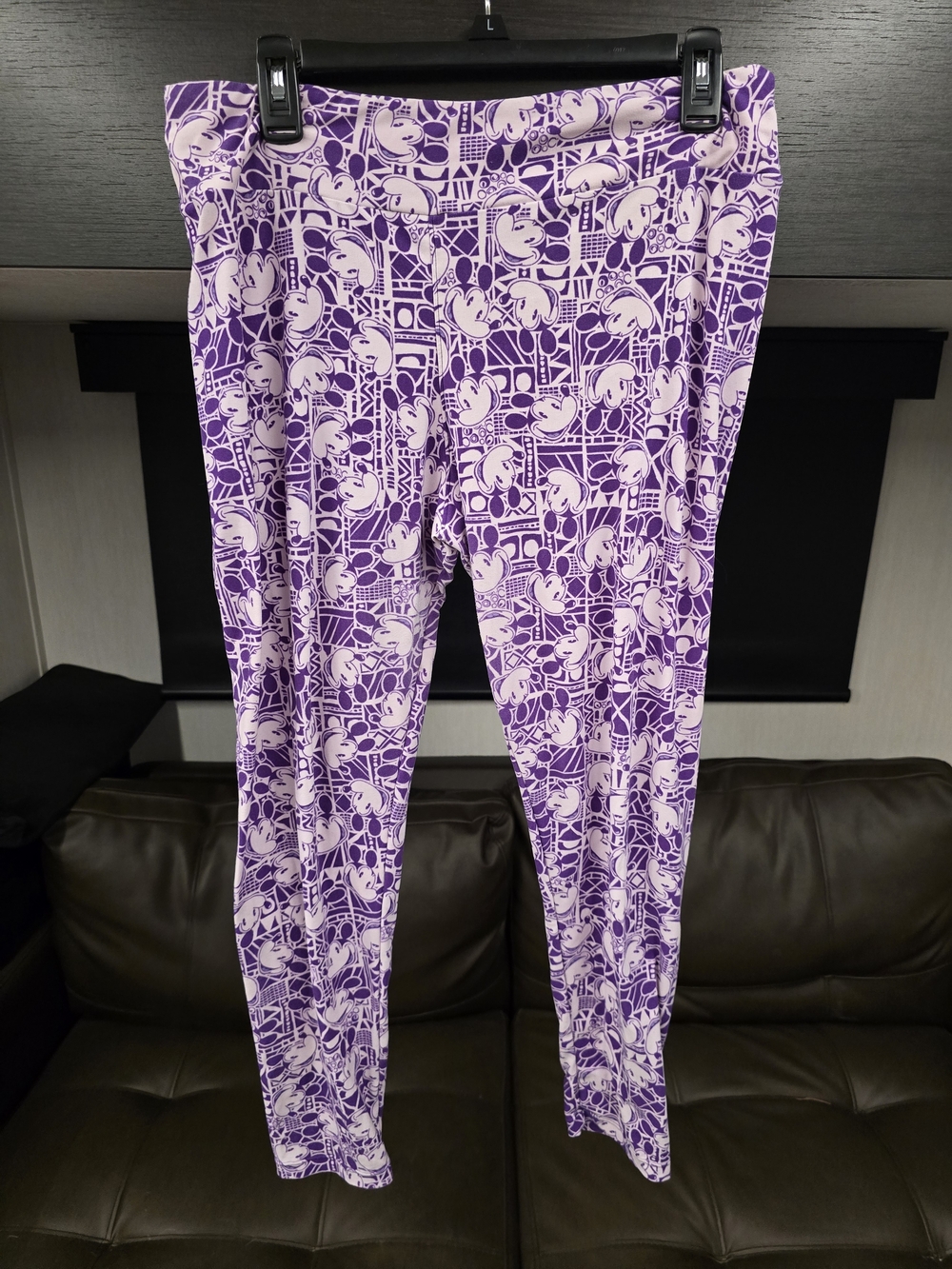 LuLaRoe Purple and Lavender Mickey Mouse Leggings, Tall & Curvy